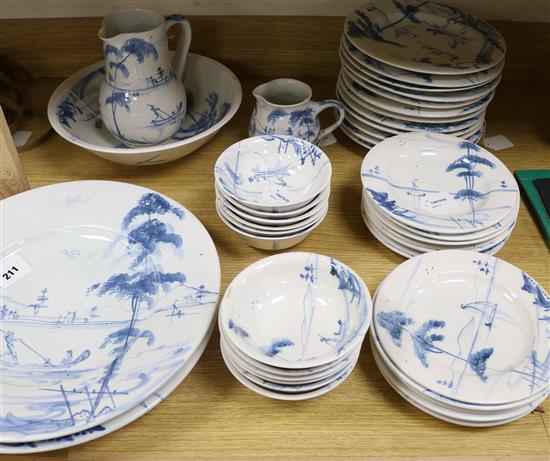 A quantity of tableware by Isis Ceramics, Oxford in The Landscape pattern,
